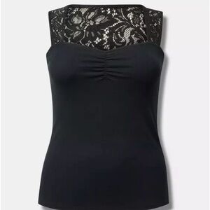 Torrid Black Lace Square Neck Tank size 2